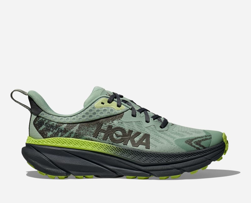 HOKA Men's Challenger 7 Gore-Tex Trail Running Shoes in Aloe Vera/Lettuce, Size 44 2/3