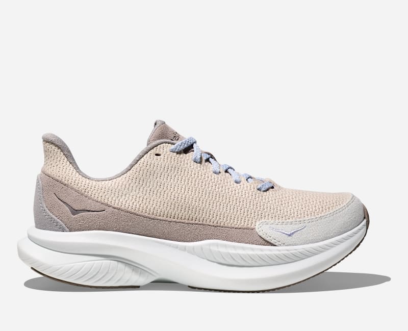 HOKA Women's Mach 6 LS Reformation Crochet Lifestyle Shoes in Flint Grey/Rainy Day, Size 10.5