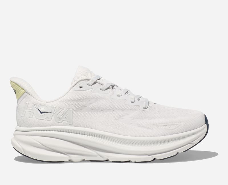 HOKA Women's Clifton 9 Road Running Shoes in Cosmic Grey/White, Size 10.5