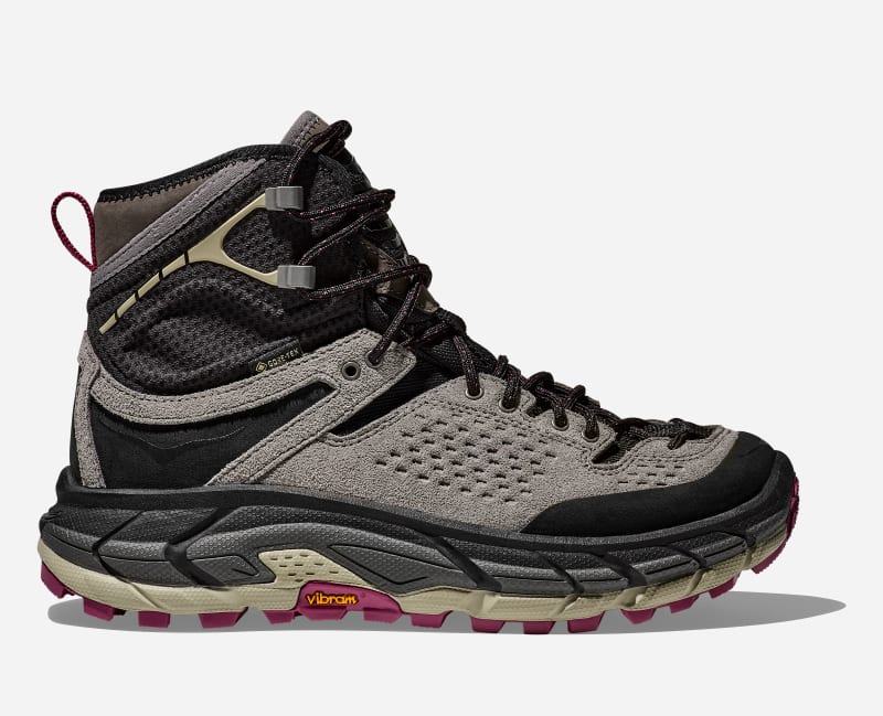 HOKA Elite Terrain System Tor Ultra Hi Hiking Shoes in Black/Magnetite, Size 9