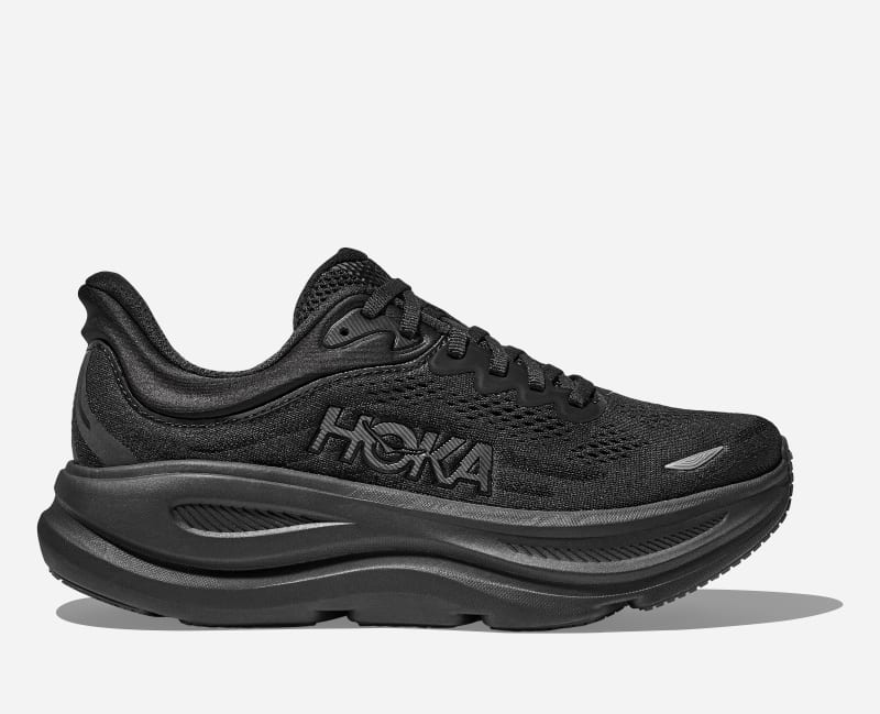HOKA Men's Bondi 9 Shoes in Black/Black, Size 50 2/3