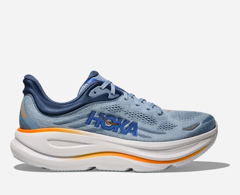 HOKA Men's Bondi 9 Road Running Shoes in Drizzle/Downpour, Size 6.5