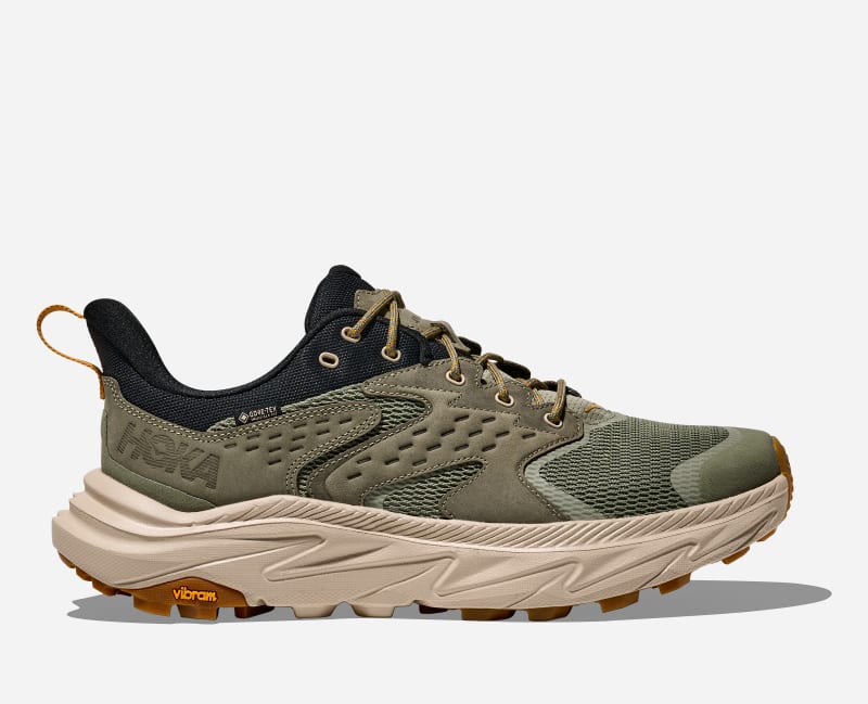 HOKA Men's Anacapa 2 Low Gore-Tex Hiking Hiking Shoes in Sea Moss/Oatmeal, Size 44 2/3