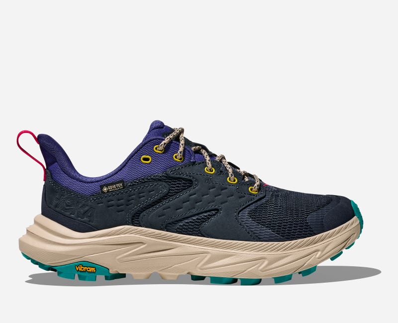 HOKA Women's Anacapa 2 Low Gore-Tex Hiking Hiking Shoes in Varsity Navy/Mountain Iris, Size 39 1/3