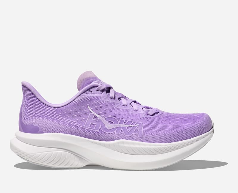 HOKA Women's Mach Shoes 6 in Aster Flower/White, Size 41 1/3