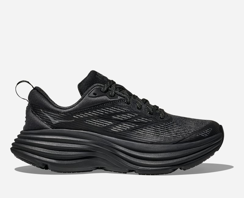 HOKA Stealth/Tech Bondi 8 Caged Shoes in Black, Size 41 1/3