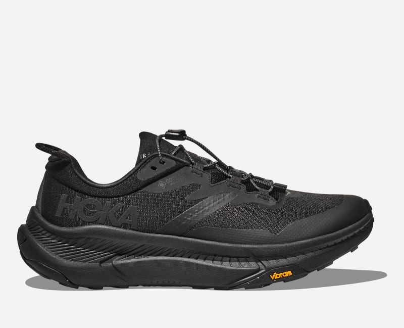 HOKA Men's Transport Gore-Tex Shoes in Black/Black, Size 44 2/3 W