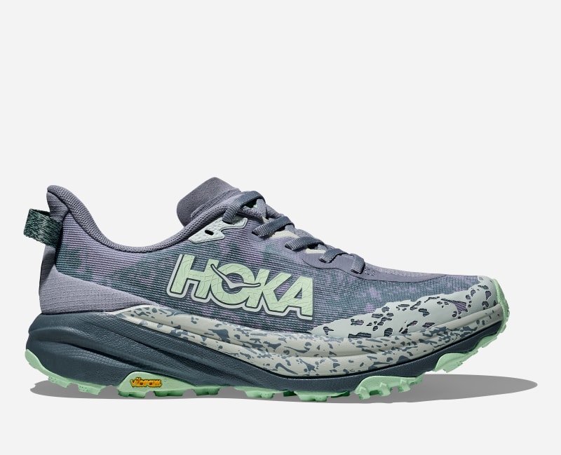 HOKA Speedgoat 6 Schuhe für Damen in Moonlight/Thunder Cloud Größe 41 1/3 | Gelände