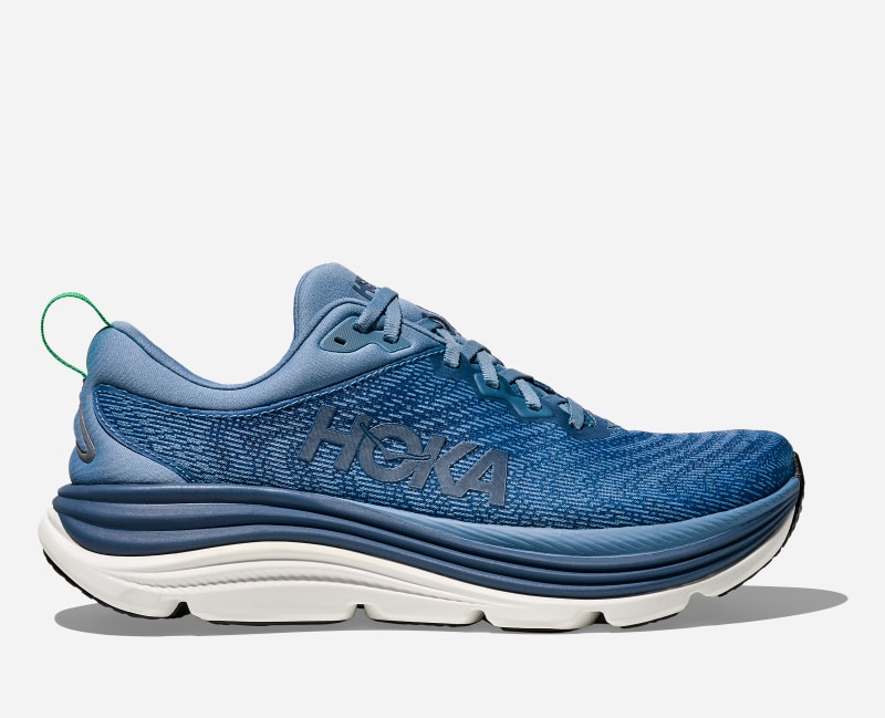 HOKA Men's Gaviota 5 Running Shoes in Downpour/Thunder Cloud, Size 43 1/3 W