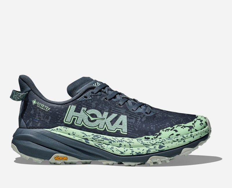 HOKA Speedgoat 6 GORE-TEX Chaussures pour Femme en Thunder Cloud/Mint Fluorite Taille 38 2/3 | Trail