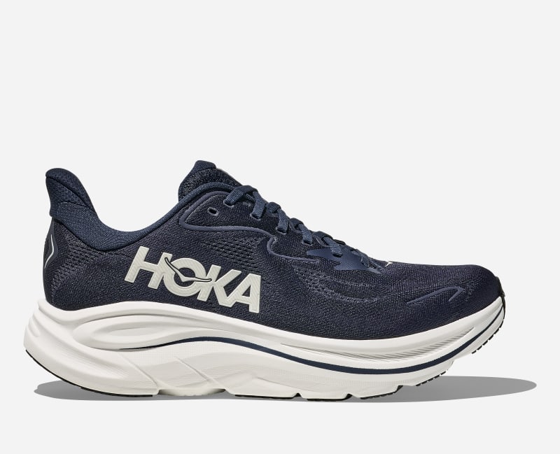 HOKA Men's Clifton 10 Shoes in Navy/White, Size 40 2/3