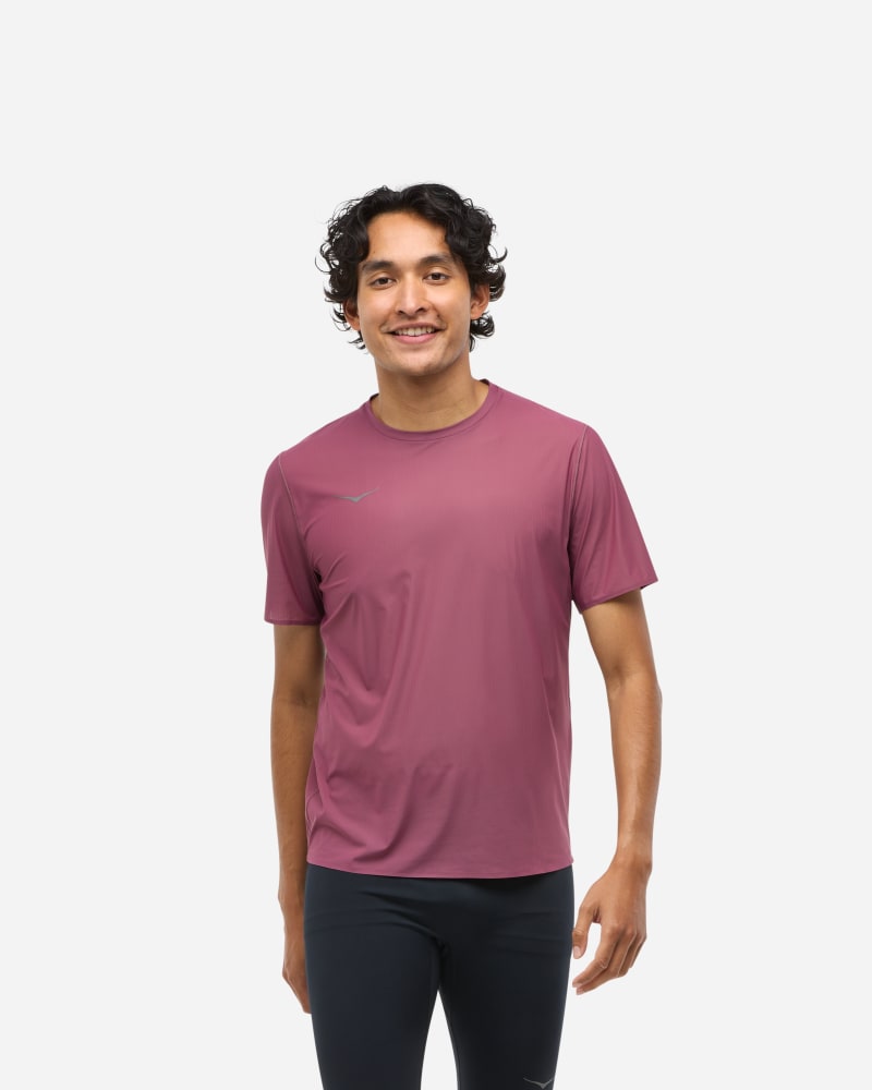 HOKA Men's Airolite Run Top in Dried Fig, Size XXL