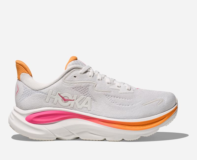 HOKA Clifton 10 løpesko i farger hvit/electric rose, størrelse: 42 2/3