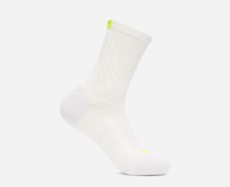 HOKA Chaussette Bondi Quarter Run en White Taille S | Chaussettes
