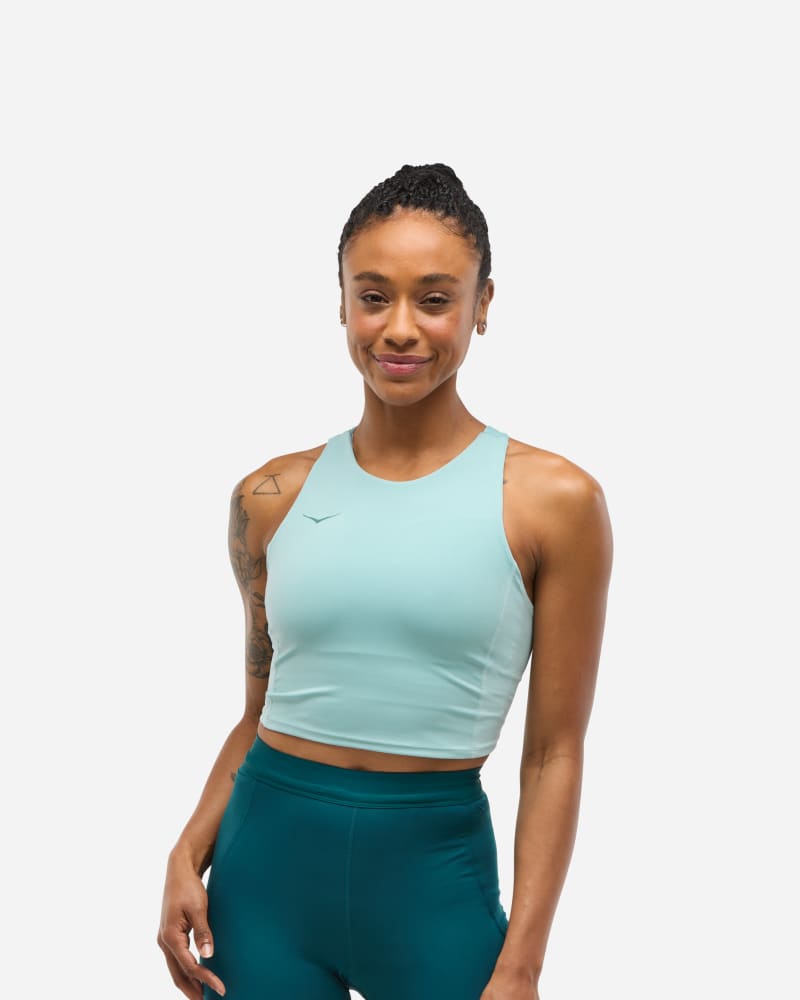 HOKA Women's Elaro Crop Bra in Druzy, Size XXL