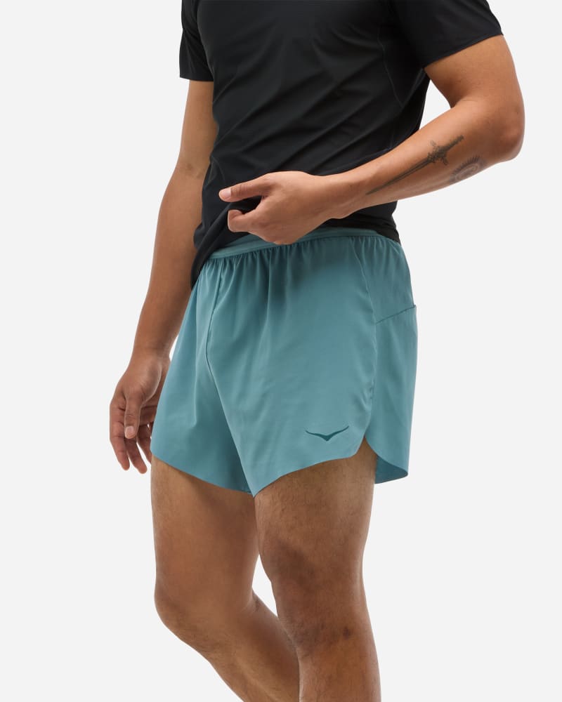 HOKA Men's Glide 5'' Short With Brief in Mountain Fog, Size Large