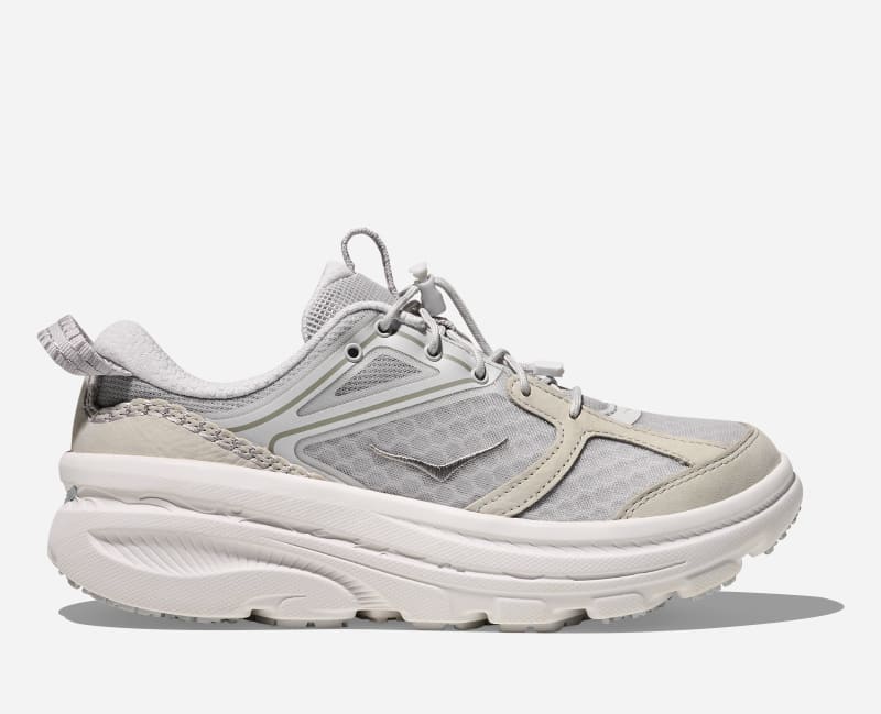 HOKA Bondi B3Ls Shoes in Cosmic Grey/White, Size 44