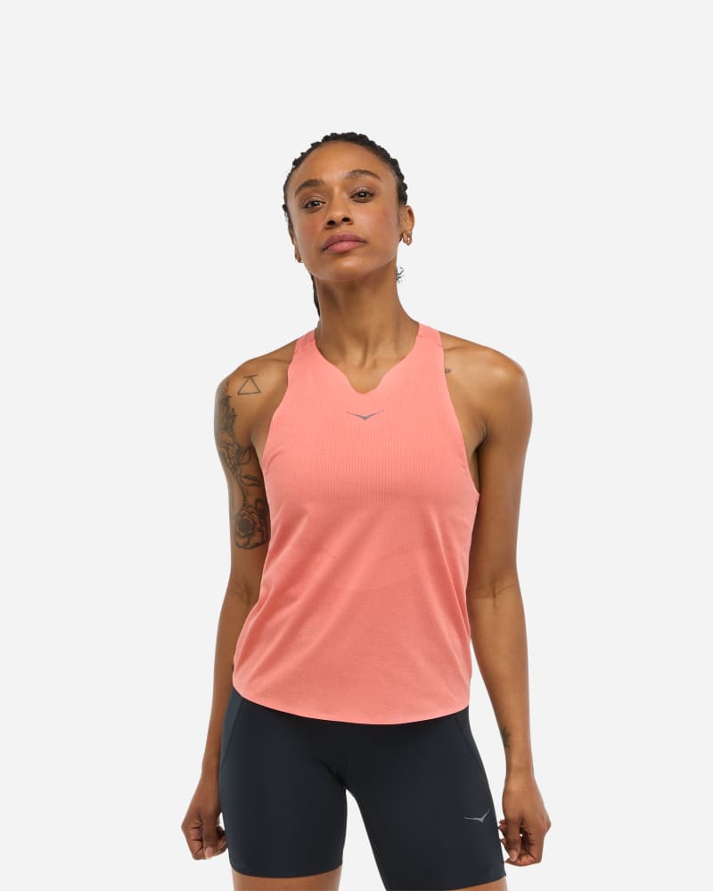 HOKA Women's Race Day Singlet in Grapefruit, Size Large