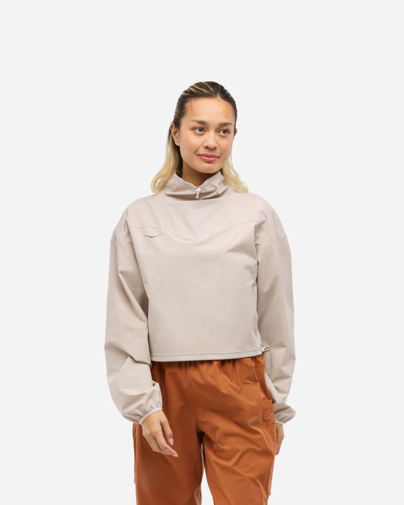 HOKA Woodland Outdoor-Pullover für Damen in Putty Größe S | Fleece Und Hoodies