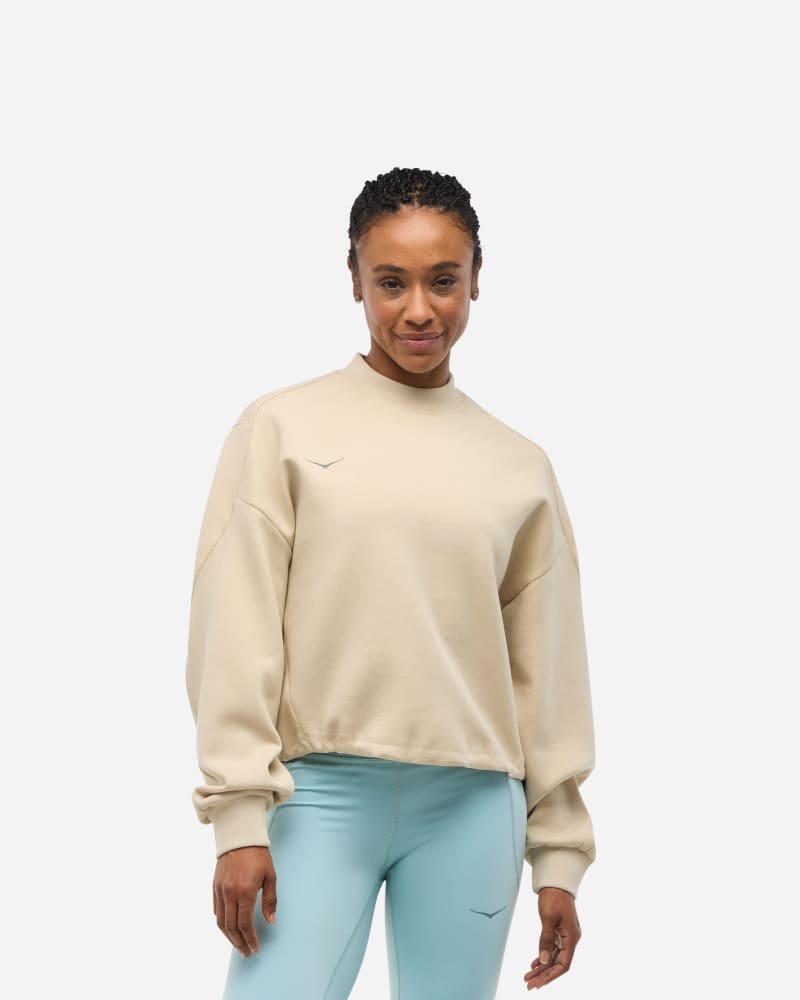 HOKA Kaitoro Strickpullover mit Rundhalsausschnitt für Damen in Oatmeal Größe XL | Fleece Und Hoodies