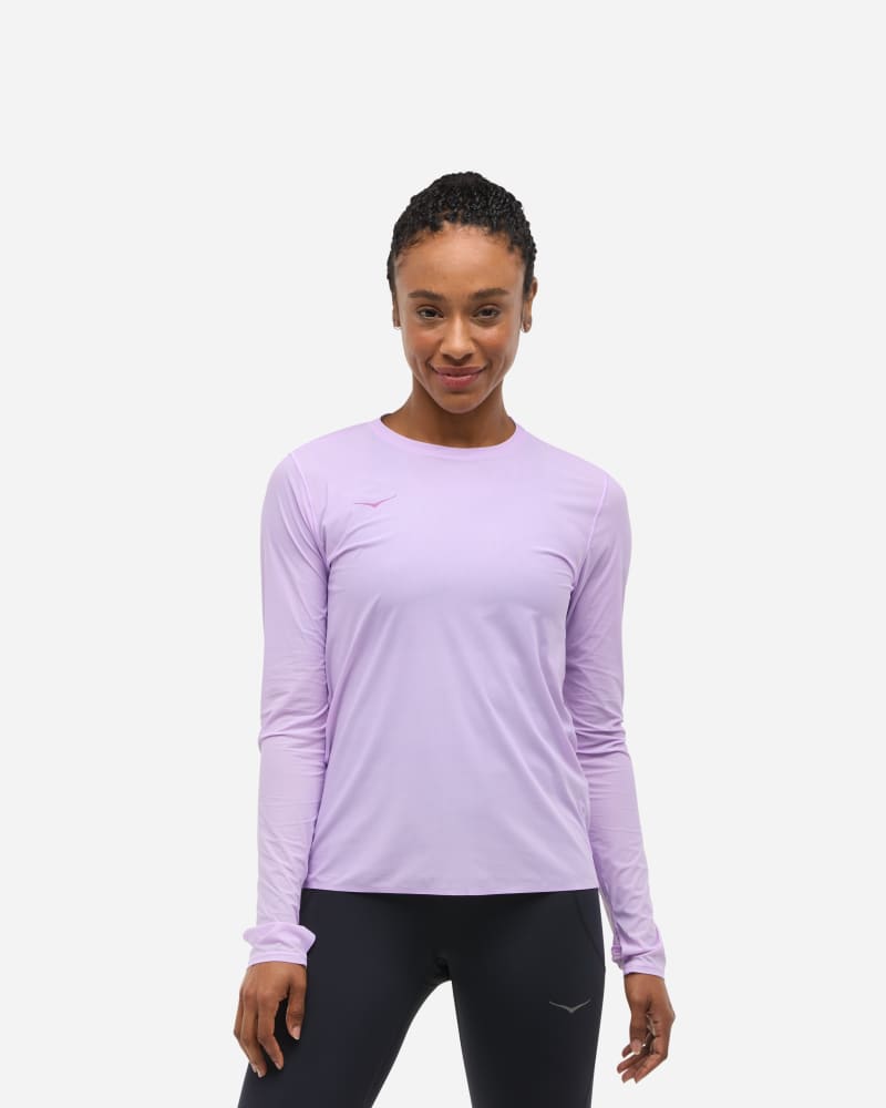 HOKA Airolite Run-top met lange mouwen voor Dames in Aster Flower, maat L | Shirts Met Lange Mouwen