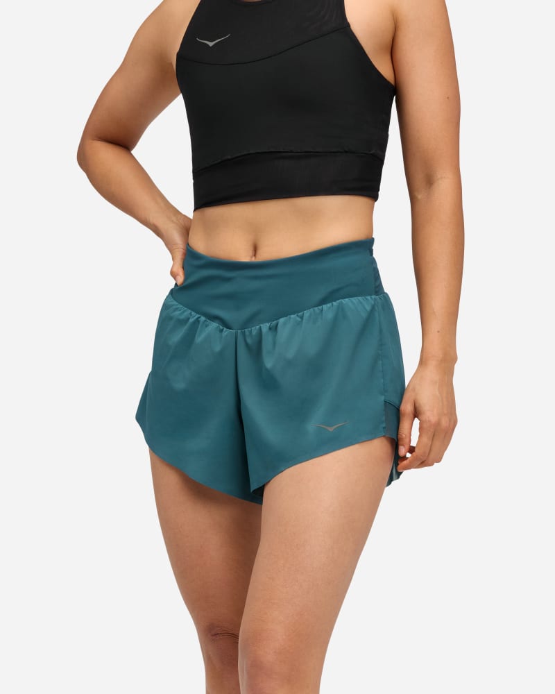 HOKA Glide Shorts, 10 cm für Damen in Blue Twilight Größe XL | Shorts