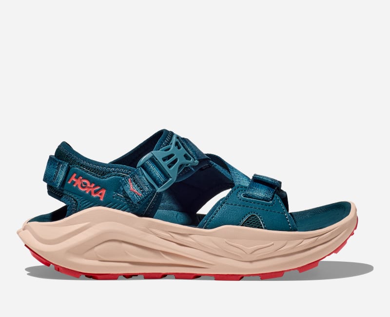 HOKA Infini Hike TC Schuhe für Damen in Blue Twilight/Grapefruit Größe 36 | Wandern
