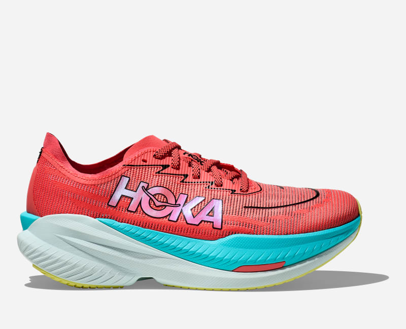 HOKA Mach X 2 løpesko i farger grapefruit/electric coral, størrelse: 41 1/3