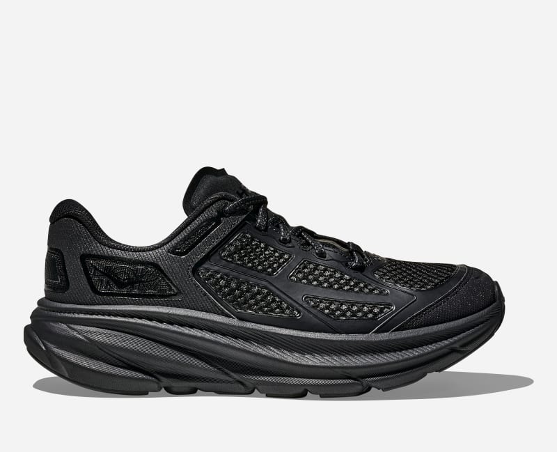 HOKA Clifton One9 Lifestyle Shoes in Black/Carbon Black, Size 3.5