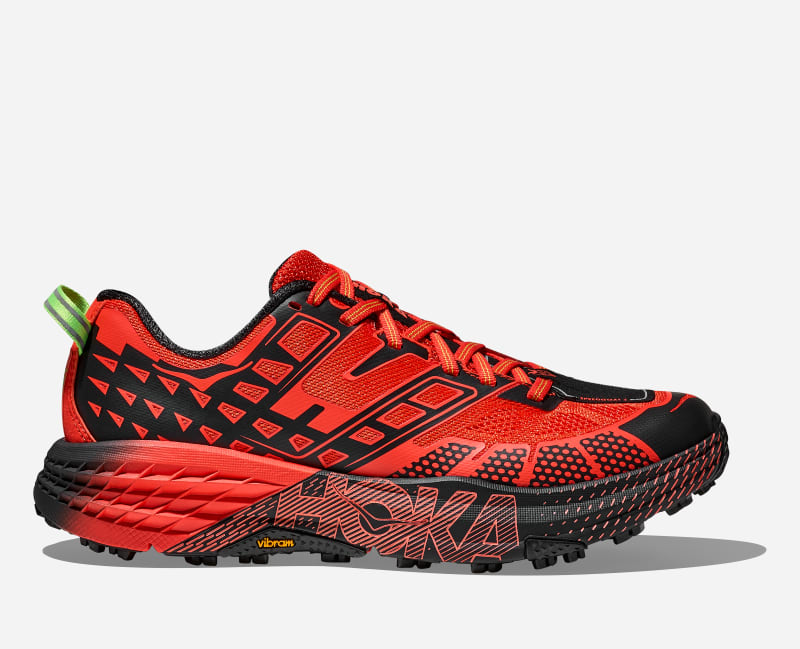 HOKA Speedgoat 2 livsstilsko i farger tomato/electric grønn, størrelse: 42 2/3