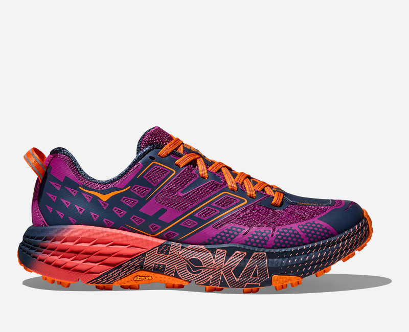HOKA Speedgoat 2 Shoes in Wild Flower/Electric Tangerine, Size 42 2/3