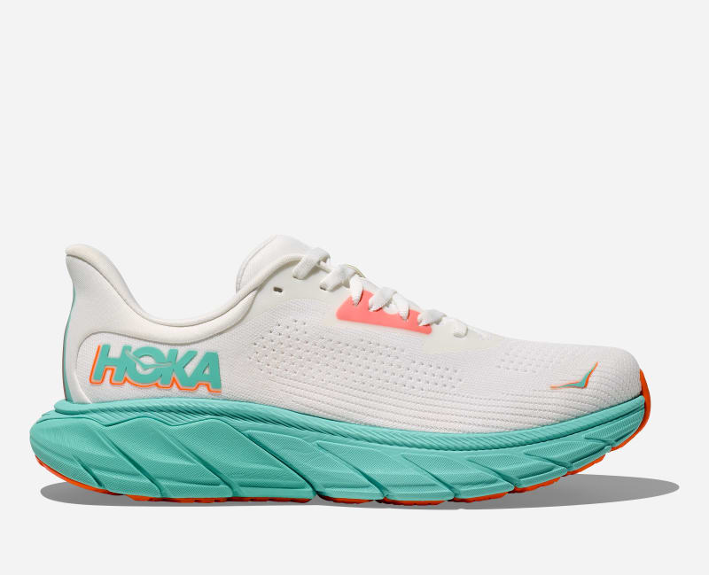 HOKA Men's Arahi 7 Road Running Shoes in Frost/Aqua Glow, Size 9