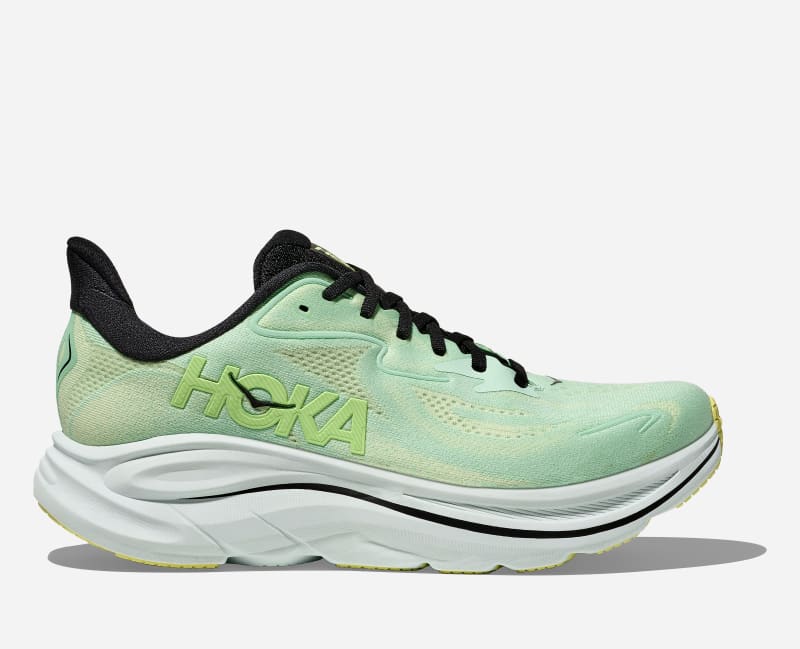 HOKA Men's Clifton 10 Shoes in Mint Fluorite/Luna Moth, Size 47 1/3