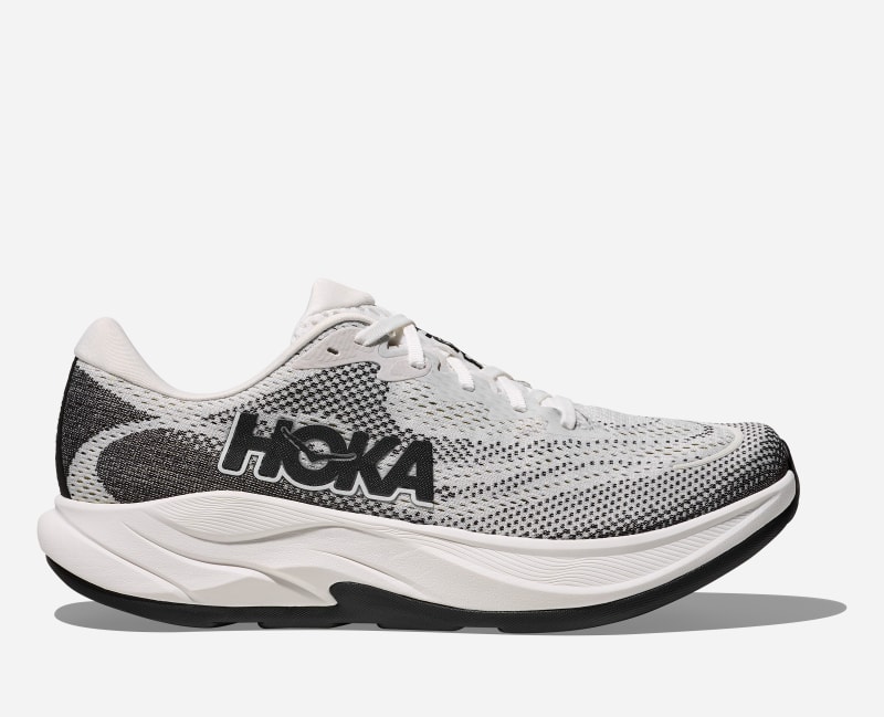 HOKA Men's Rincon 4 Shoes in White/Black, Size 10