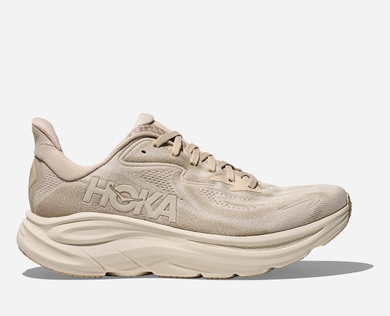 HOKA Men's Clifton 10 Shoes in Oatmeal/Oat Milk, Size 40 2/3