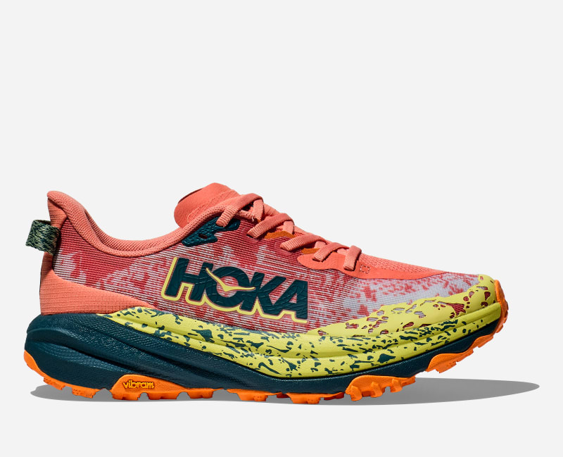 HOKA Women's Speedgoat 6 All-Terrain Running Shoes in Feldspar/Blue Twilight, Size 42 2/3
