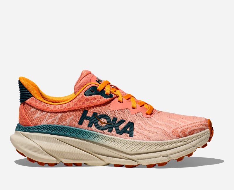 HOKA Women's Challenger 7 Trail Running Shoes in Feldspar/Birch, Size 40 2/3