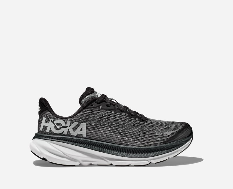 HOKA Clifton 9 Schuhe für Kinder in Black/White Größe 36 | Straße
