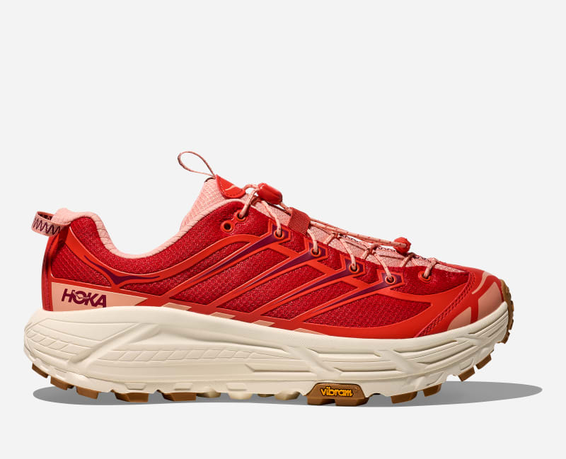 HOKA Mafate Three2 Lifestyle Shoes in Tomato/Vermillion, Size 9