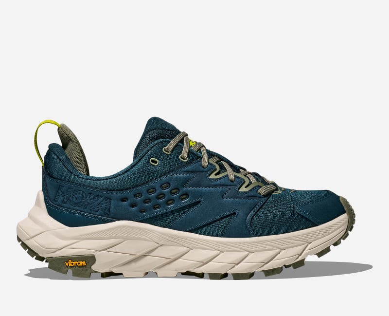 HOKA Men's Anacapa Breeze Low Hiking Shoes in Blue Twilight/Oat Milk, Size 9.5