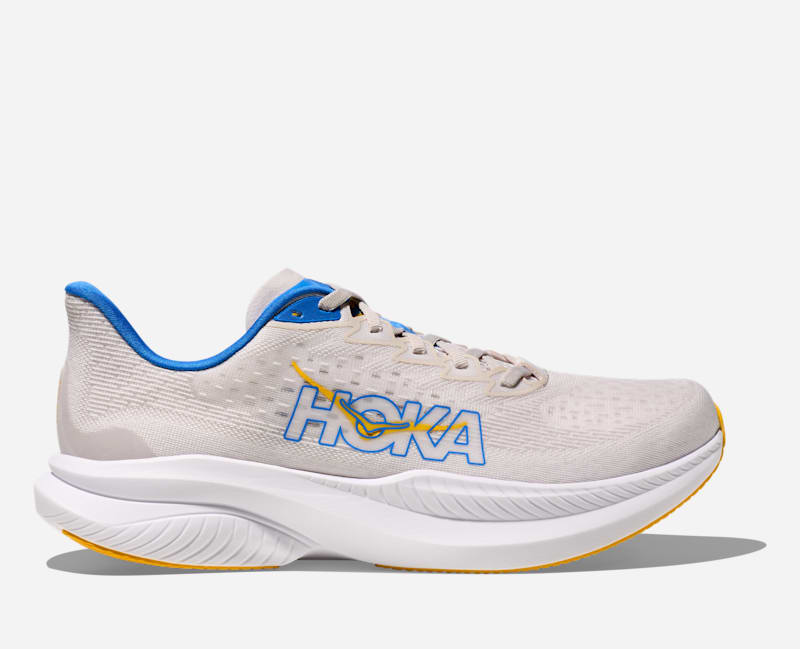 HOKA Men's Mach 6 Road Running Shoes in Stucco/Grout, Size 11.5