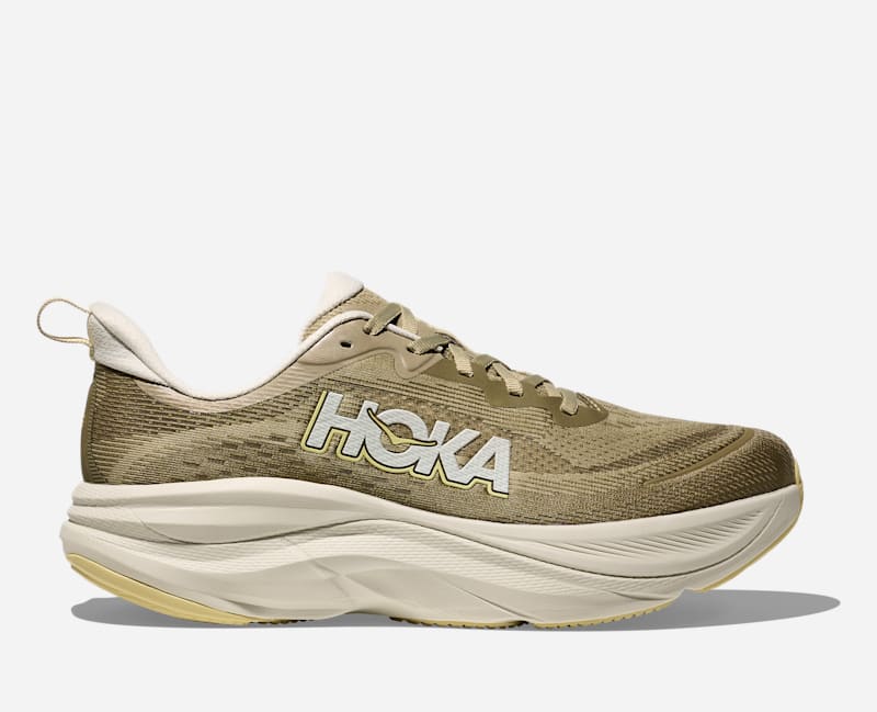HOKA Men's Skyflow Shoes in Wild Mushroom/Grassland, Size 11.5