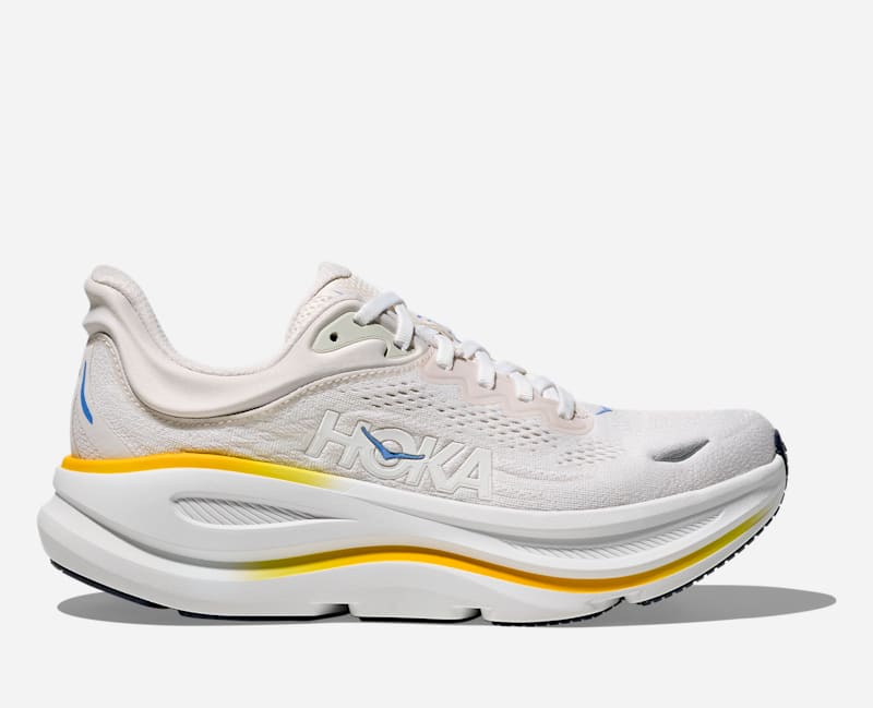 HOKA Bondi 9 Schuhe für Damen in White/Grout Größe 39 1/3 | Straße