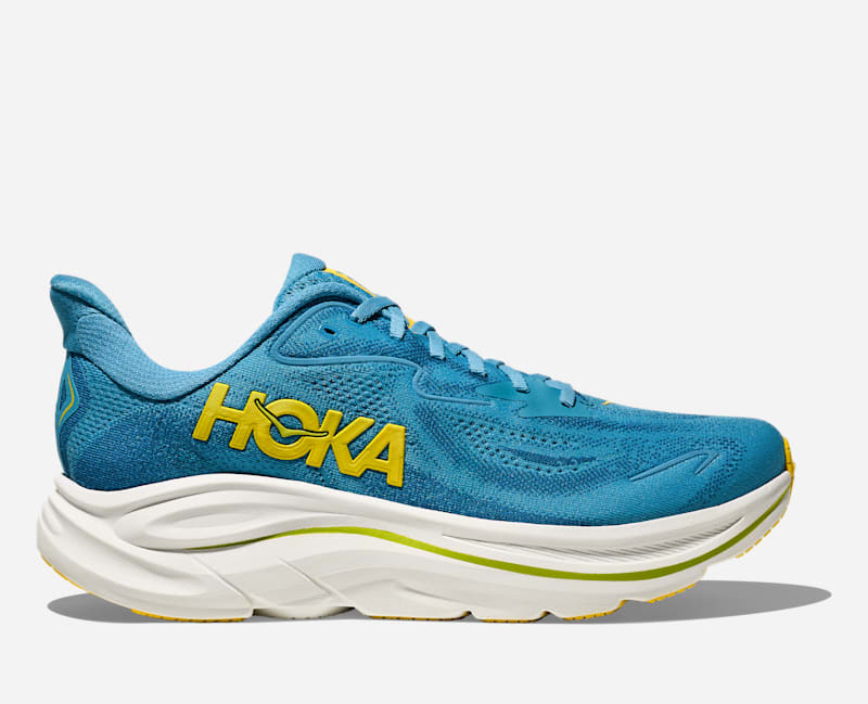HOKA Men's Clifton 10 Road Running Shoes in Alpine Blue/Foggy Night, Size 11