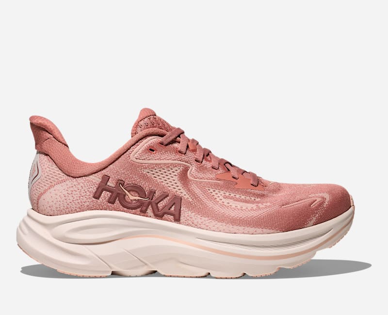 HOKA Women's Clifton 10 Shoes in Blush/Rose Latte, Size 40 W