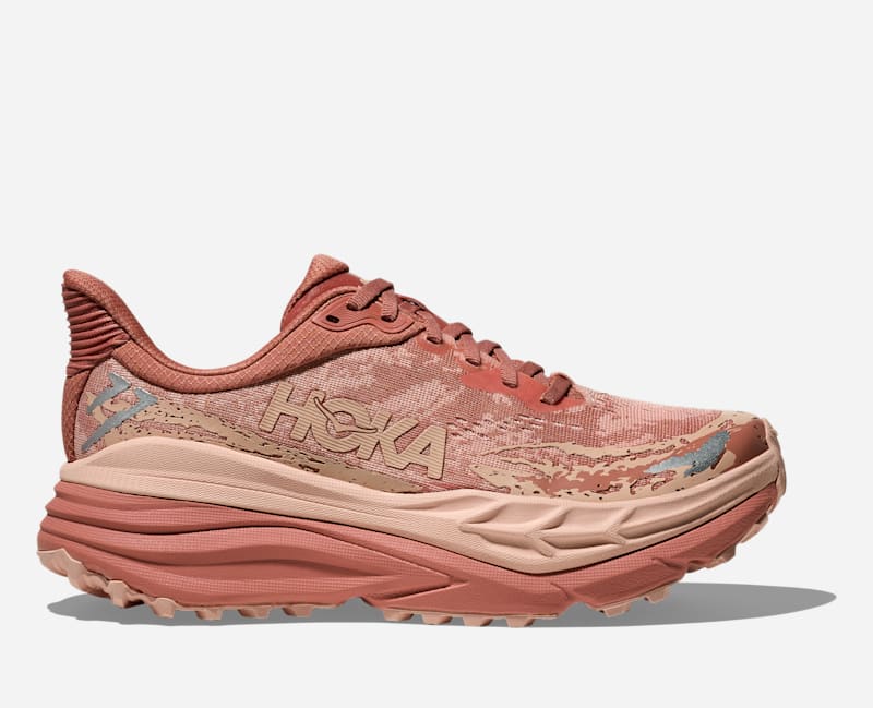 HOKA Women's Stinson 7 Trail Running Shoes in Blush/Rose Latte, Size 36 2/3
