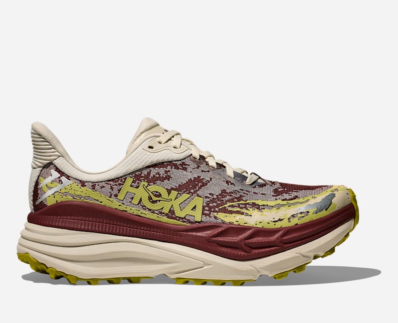 HOKA Women's Stinson 7 Trail Running Shoes in Truffle Salt/Dark Cedar, Size 36 2/3