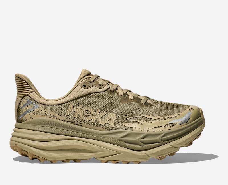 HOKA Men's Stinson 7 Shoes in Oyster Mushroom/Wild Mushroom, Size 13
