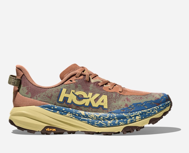 HOKA Men's Speedgoat 6 All-Terrain Running Shoes in Maple/Cardamom, Size 45 1/3