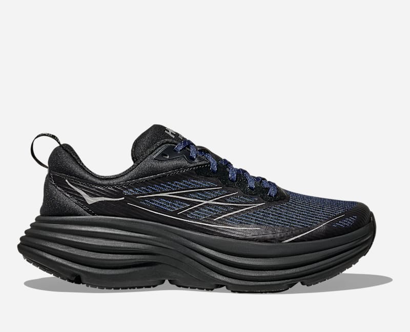 HOKA Stealth/Tech Bondi 8 Caged Lifestyle Shoes in Midnight Blue/Black, Size 9.5